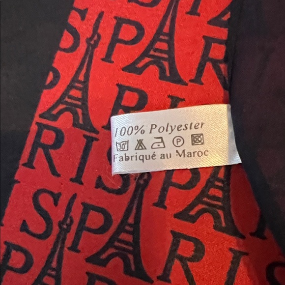 Red and Black Patricia Paris Print Scarf - Picture 3 of 4